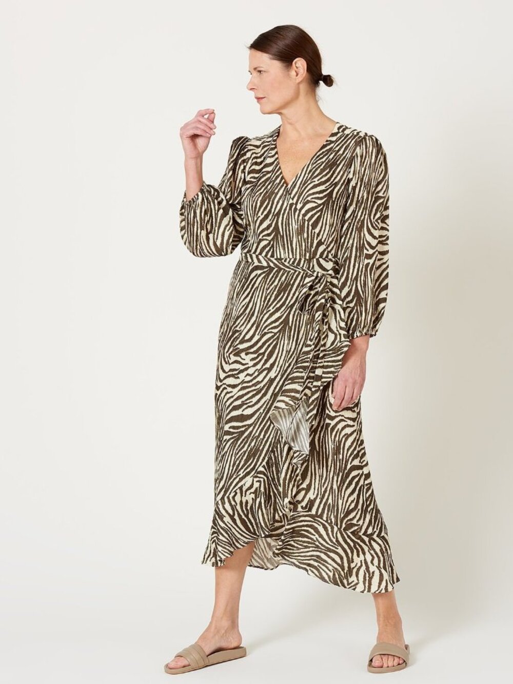 No.6 Noma Wrap Dress in Coffee Cream Zebra